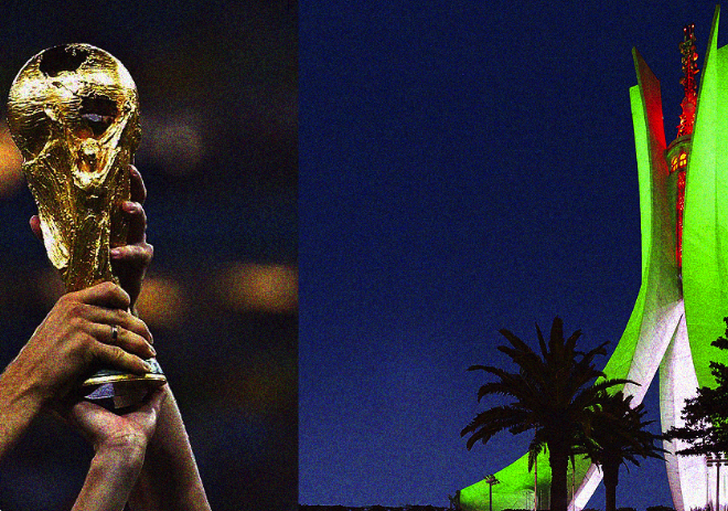 Le trophée de la Coupe du monde à Alger, ce lundi